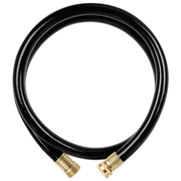 Worth Garden 5/8 in. x 6 ft. Medium Duty Black Vinyl Garden Hose