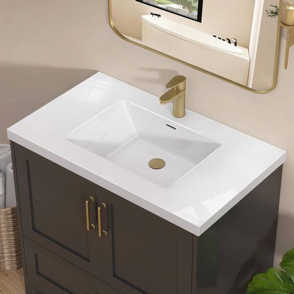 Zeafive 36 in. W x 22 in. D Solid Surface Vanity Top in Pure White