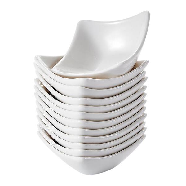 MALACASA 3 in. White Ceramic Ramekins Souffle Dishes Serving Bowls (Set of 12)