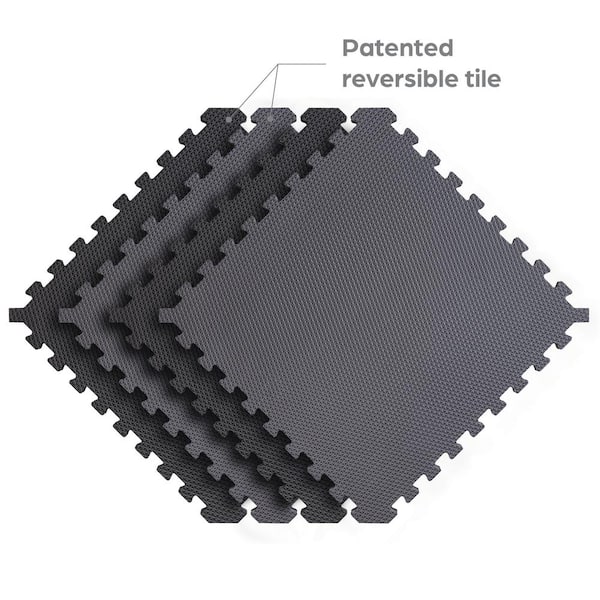 Norsk Black/Gray 24 in. x 24 in. x 0.79 in. Foam Interlocking