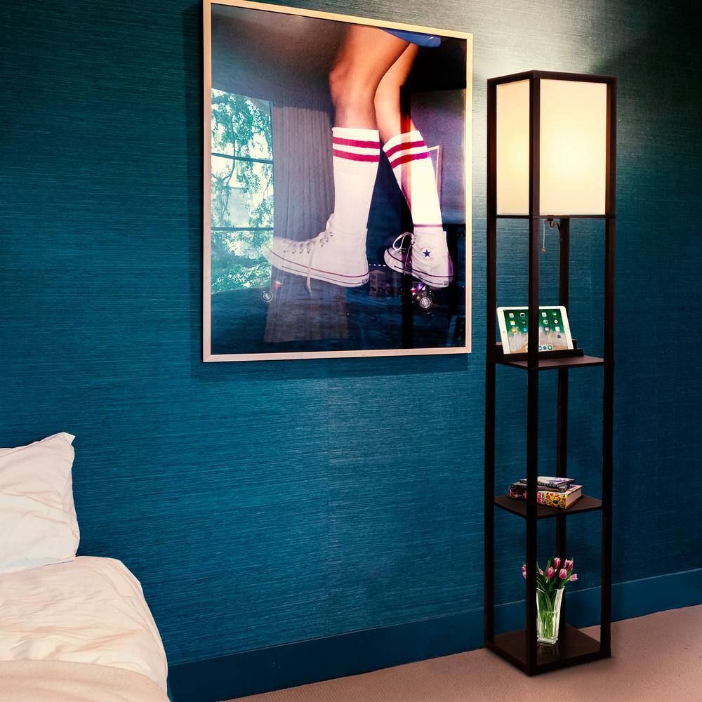 Havana Brown Adjustable Kids Shelf with Integrated Charging