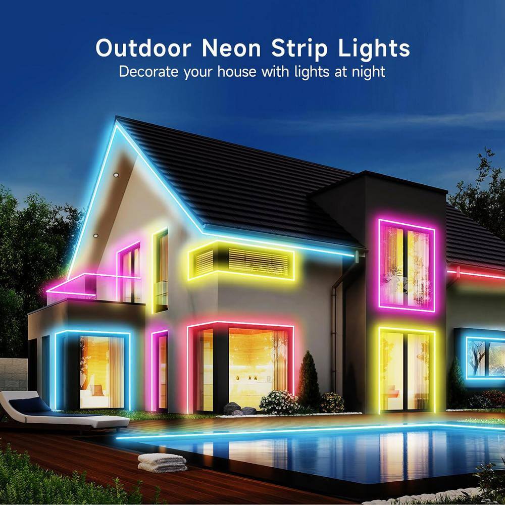16.4ft RGB LED Neon Rope Lights with Music Sync