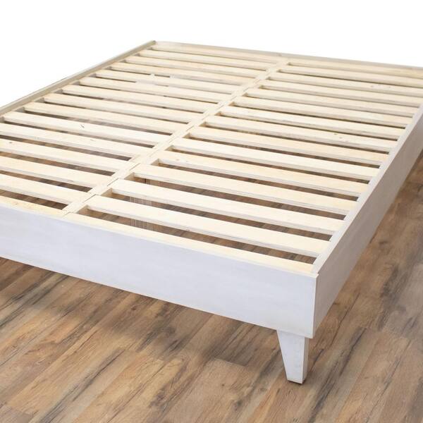 Eluxury Wooden White Wash Queen, How To White Wash Wooden Bed Frame