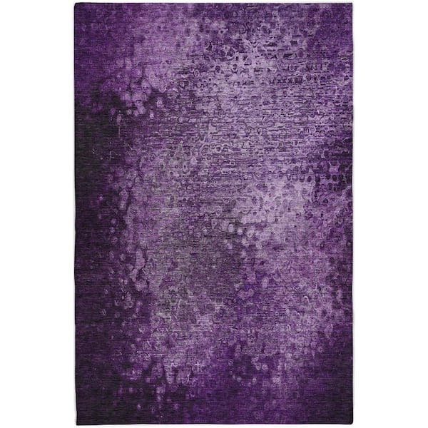 Dream Shag Premium Machine Washable Abstract ADS565 Purple 5 ft. x 7 ft. 6 in. Area Rug