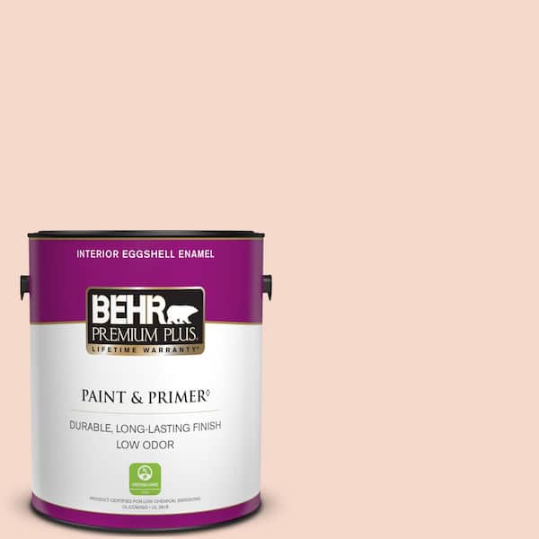 BEHR PREMIUM PLUS 1 gal. #M190-1 Pink Sea Salt Eggshell Enamel Low Odor Interior Paint & Primer