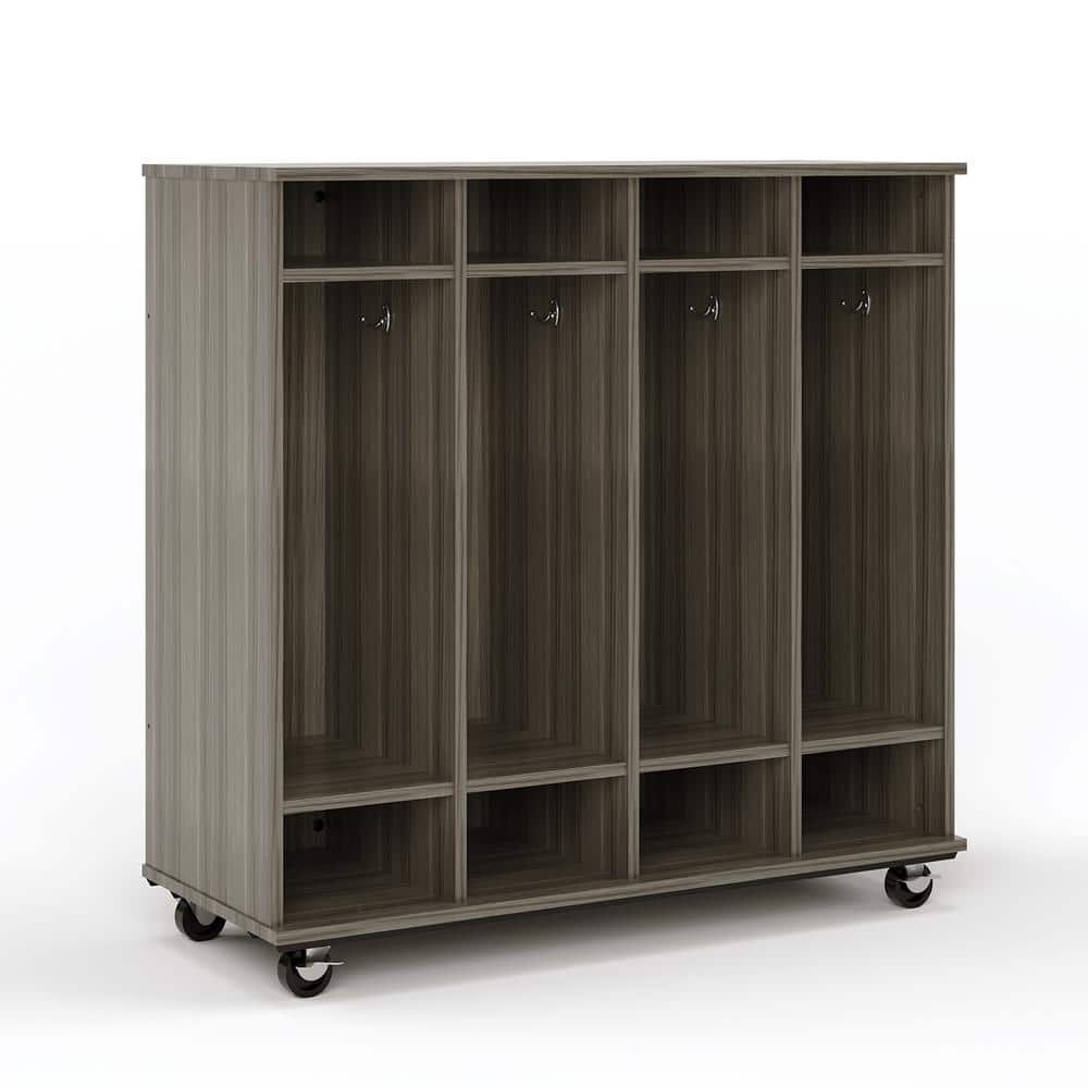 48 in. W x 20 in. D 3-Tier Open Mobile Shelf Locker Dry Erase Back Nursery 