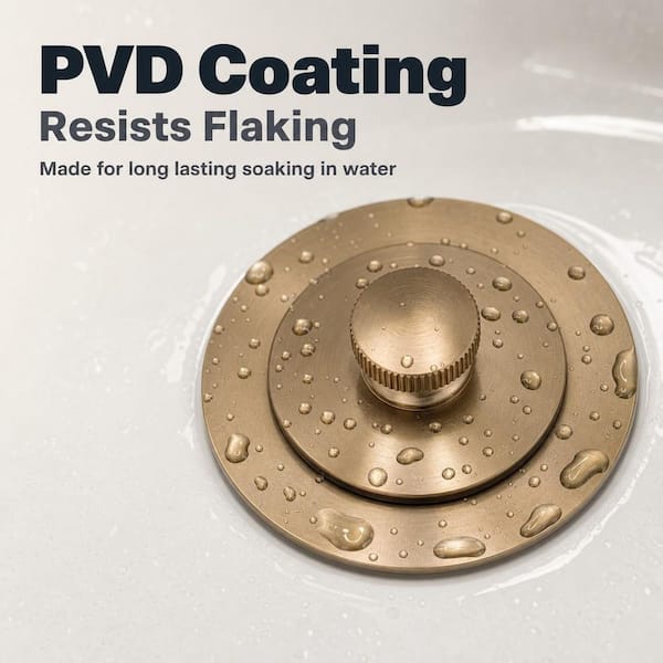 1-Piece Lift and Turn Tub Trim in Champagne Bronze Included 2 Hole Overflow Faceplate Universal Fine Coarse Thread