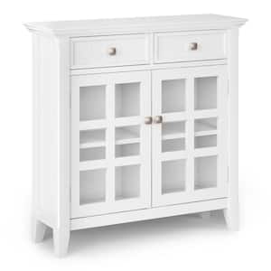 Acadian Solid Wood 36 in. Wide Transitional Entryway Hallway Storage Cabinet in White
