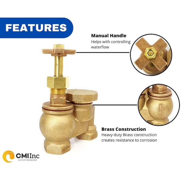CMI 3/4 in. Anti-Siphon Brass Control Valve 51016-BH - The Home Depot
