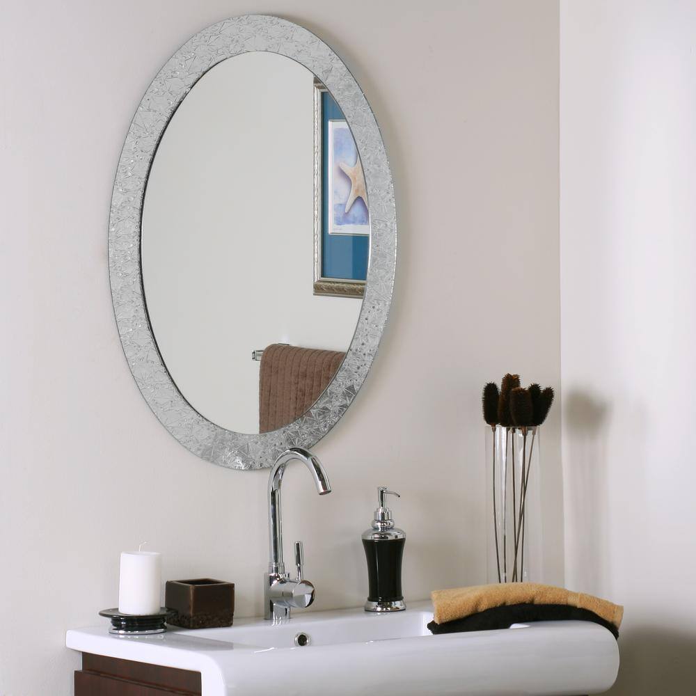 Decor Wonderland 24 In W X 32 In H Frameless Oval Bathroom