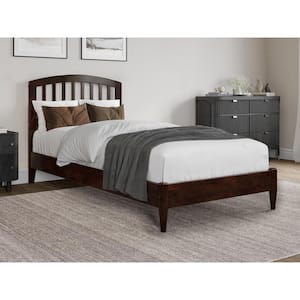 Quincy Walnut Brown Solid Wood Frame Twin XL Low Profile Platform Bed
