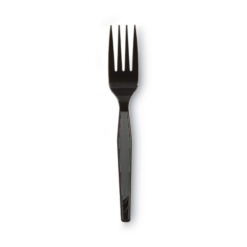 DIXIE Black Disposable Polystyrene Heavy Mediumweight Forks and Sporks (1000-Per Case)