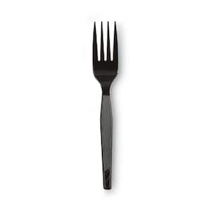 Black Disposable Polystyrene Heavy Mediumweight Forks and Sporks (1000-Per Case)