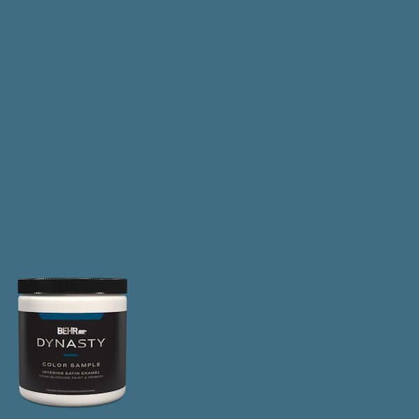 BEHR DYNASTY 8 oz. #560D-6 Seven Seas Satin Enamel Stain-Blocking ...