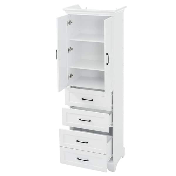 Harper & Bright Designs White 71.6 in. H Modern Storage Cabinet