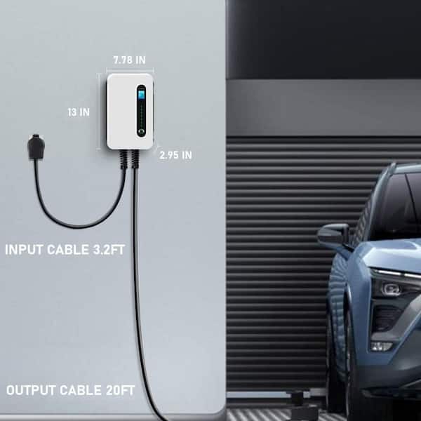 Couplago ,40 AMP (9.6 KW) 240V-120V EV Charging Station - Level 2- EVSE-  Charger for Electric Vehicles, 3 in 1 Charger, You Set The AMPS- 40 AMP, 24  AMP or 12 AMP - with 14-50R to 5-15P -120V Adapter