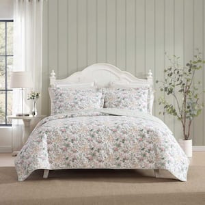 Laura Ashley Peony Garden 3-Piece Blue Reversible 100