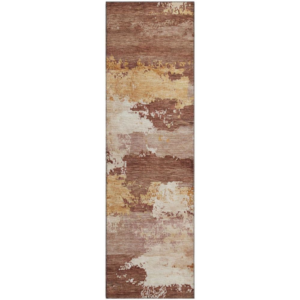 Mayfield Premium Machine Washable Abstract AMF2372 Paprika 2 ft. x 7 ft. Runner Rug price history on PriceWatchPro