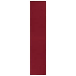 Sweet Home Collection Non-Slip Rubberback Modern Solid Design 3x10 Indoor Runner Rug, 2 ft. 7 in. x 9 ft. 10 in., Red