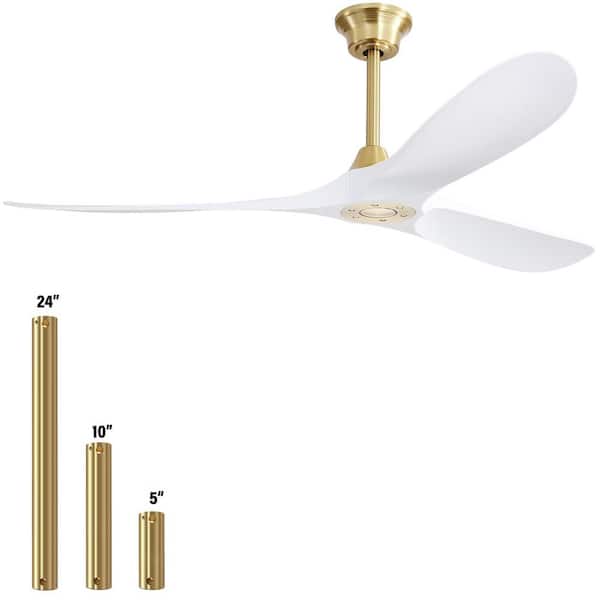 Sofucor 60 in. Indoor/Outdoor Gold Ceiling Fan with Remote Control and 6-Speed DC Motor