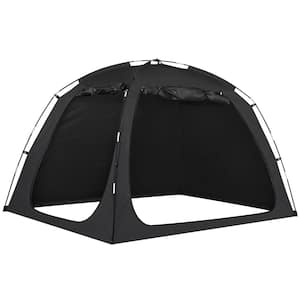 Grey Indoor Pop Up Portable Blackout Bed Canopy Tent, Full, Curtains, Breathable, Reducing Light (Mattress Not Included)