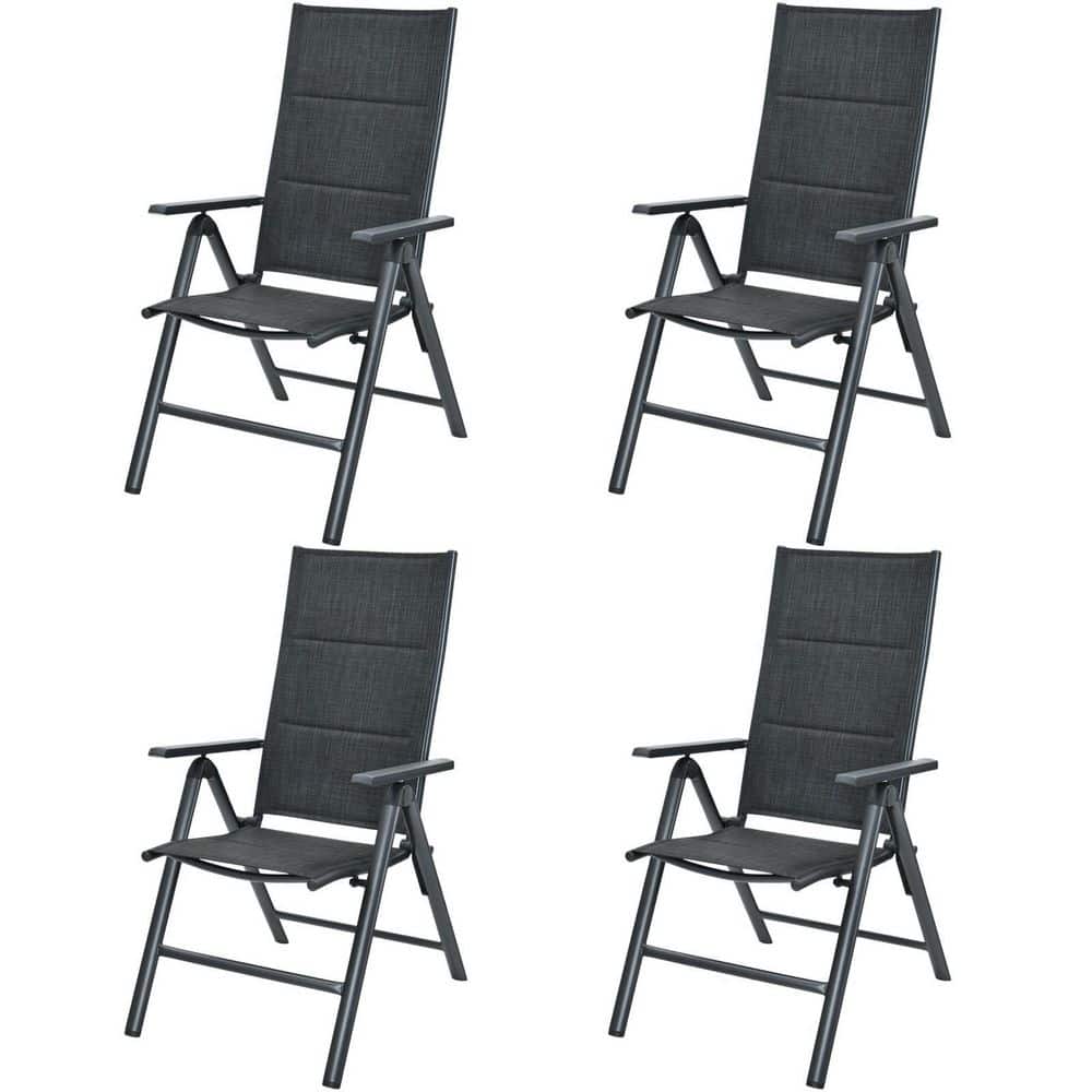 HONEY JOY Patio Dining Chairs Adjustable Sling Back Chairs Folding