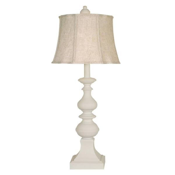 Unbranded 27 in. Whitewash Table Lamp with Shade