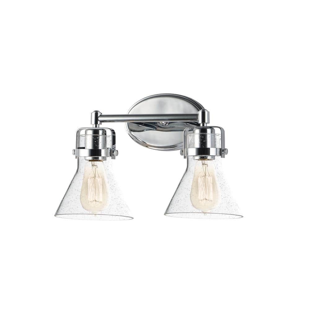 Seafarer 2-Light Polished Chrome Vanity Light with Clear Seedy Glass Shades price history on PriceWatchPro