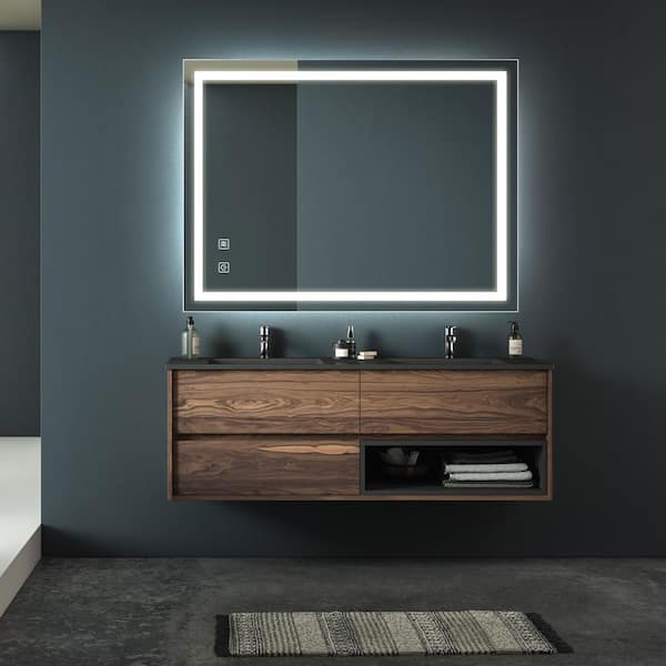 FUNKOL 36 in. W x 28 in. H Rectangular Led Frameless Wall Mount Bathroom Vanity Mirror, High Lumen/Waterproof/Anti-fog