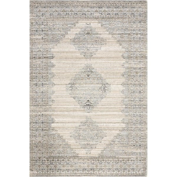 nuLOOM Deena Vintage Machine Washable Beige 7 ft. x 9 ft. Indoor/Outdoor Area Rug