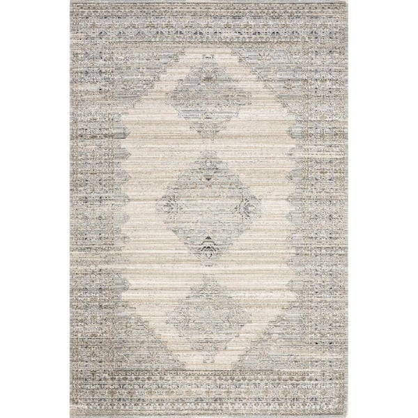 nuLOOM Lotus Vintage Machine Washable Indoor/Outdoor Beige 2 ft. x 8 ft. Runner Rug