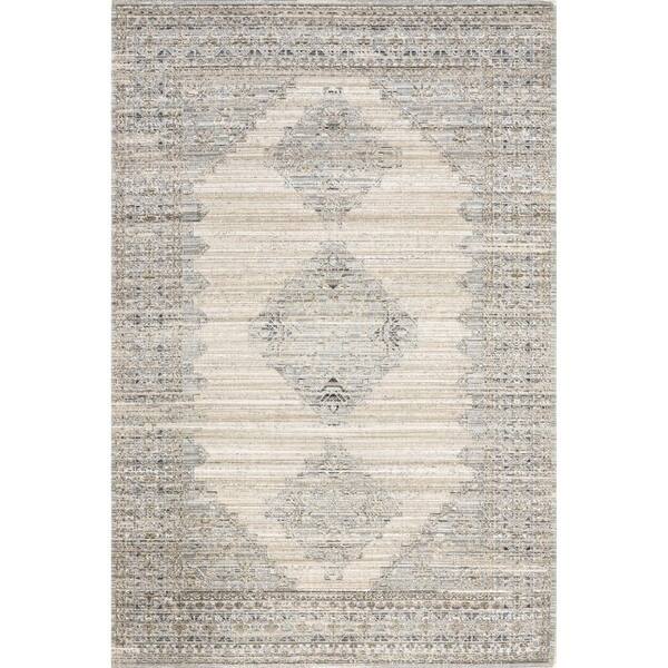 nuLOOM Deena Vintage Machine Washable Beige 4 ft. x 6 ft. Indoor