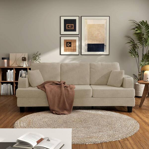 Furniture of America Kasin 84.3 in. Track Arm Chenille