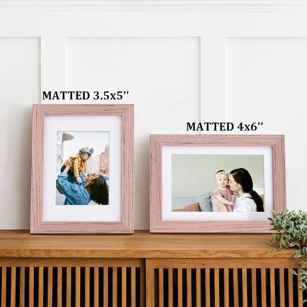 5x7 Peach Pink Wood Hanging Picture Frame Set of 4 Y02314 - The