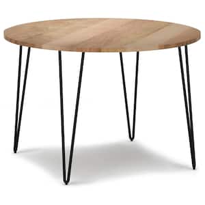 Hunter Solid Mango Wood and Iron 45 in x 45 in Round Industrial 29.5 in H Dining Table in Natural