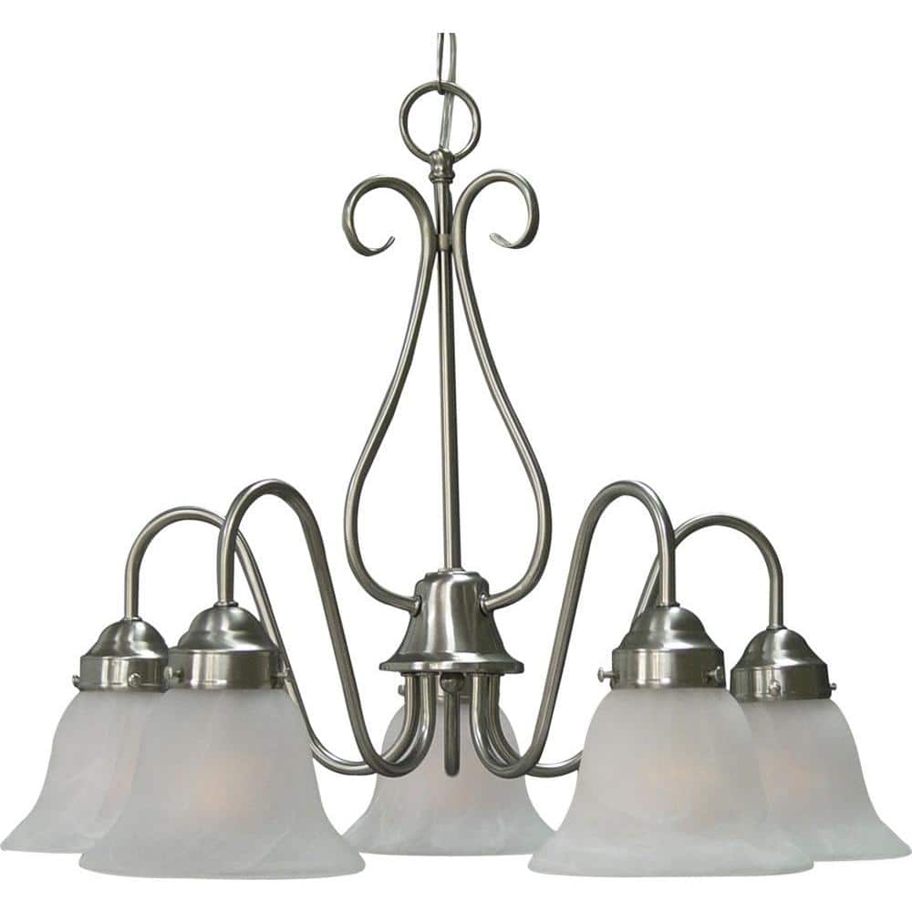 Volume Lighting Minster 5Light Brushed Nickel Interior Chandelier V235533 The Home Depot