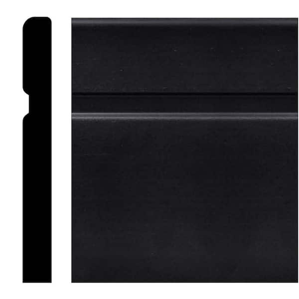 HOUSE OF FARA 236PL - 5/8 in. x 6 in. x 96 in. Black Plastic Duro Base Moulding