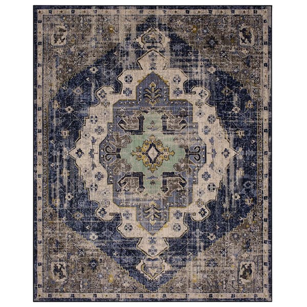Mohawk Home Pantaleone Indigo 3 ft. 5 in. x 5 ft. 2 in. Oriental Area Rug