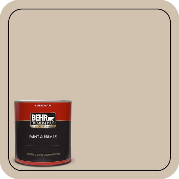 BEHR PREMIUM PLUS 1 qt. Home Decorators Collection #HDC-NT-13 Merino Wool Flat Exterior Paint & Primer