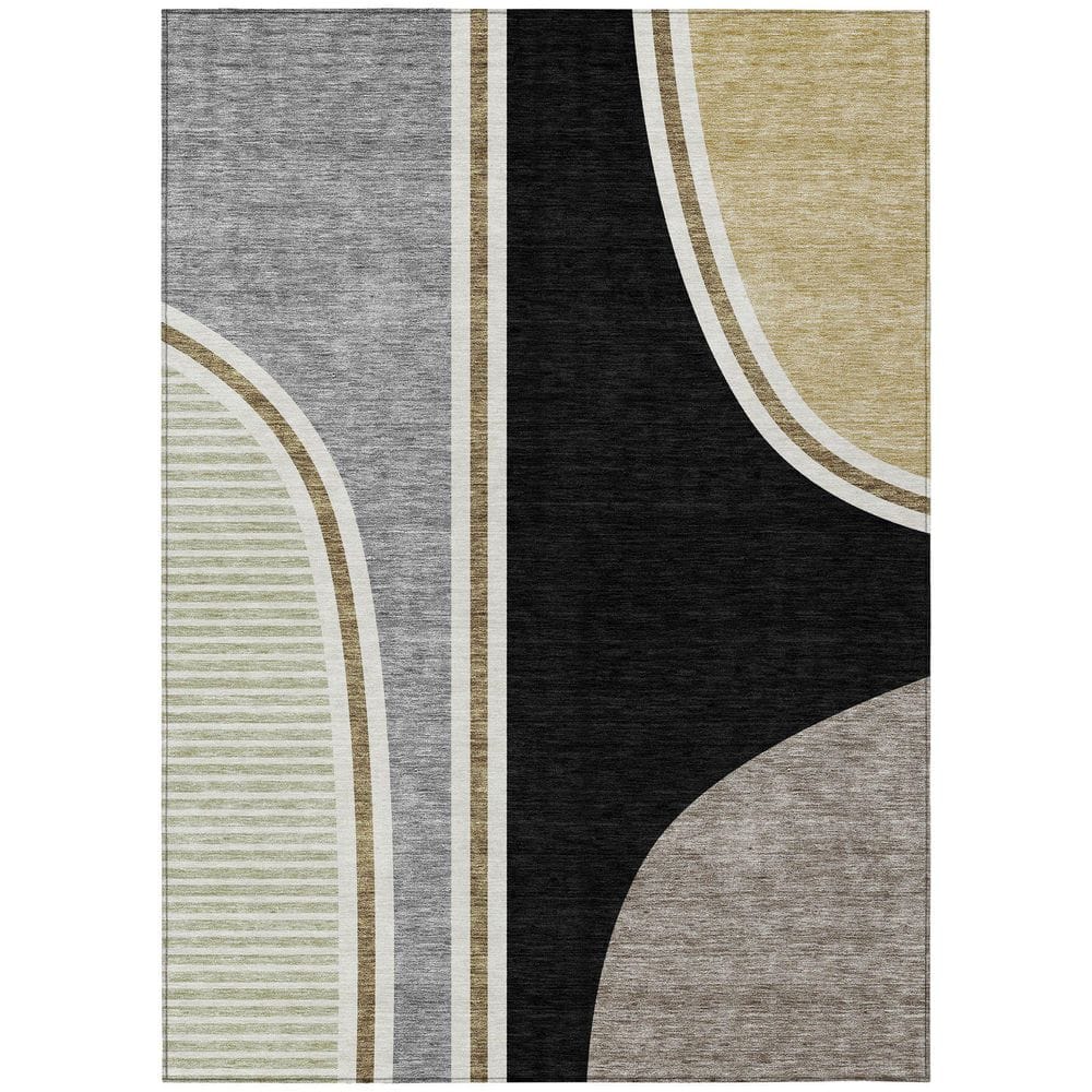 Chantille Machine Washable Indoor/Outdoor Abstract ACN2505 Black 3 ft. x 5 ft. Area Rug price history on PriceWatchPro