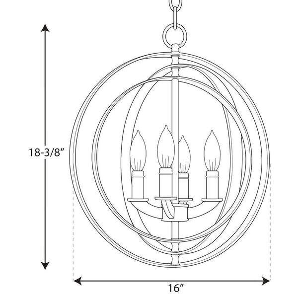 Progress Lighting Equinox 6-Light Burnished Silver Transitional Chandelier