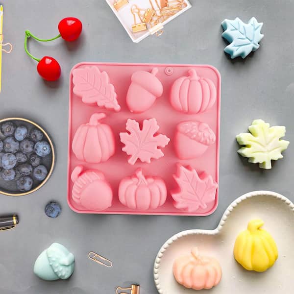 LAIFUCAM Thanksgiving Fall Silicone Molds 2 Pack 9-Cavity Pumpkin