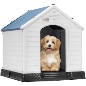 Durable Waterproof Plastic Dog House with Air Vents and Elevated Floor