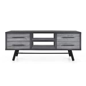 Burgoyne 50 in. Sonoma Grey Oak TV Stand with 4-Drawer Fits TV's up to 58 in. with Shelves
