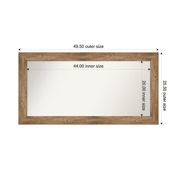 Amanti Art Owl Brown 49.5 in. W. x 25.5 in. Custom Non-Beveled Wood Framed Bathroom Vanity Wall Mirror
