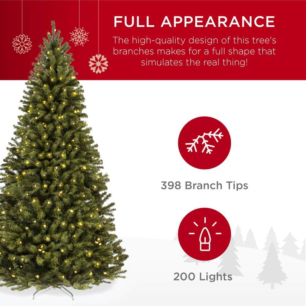 4.5ft Pre-Lit Green Spruce Artificial Christmas Tree with White Lights