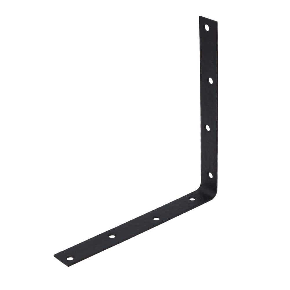 Everbilt 10 in. Black Hammered Corner Brace (4-Pack) 12854 - The Home Depot