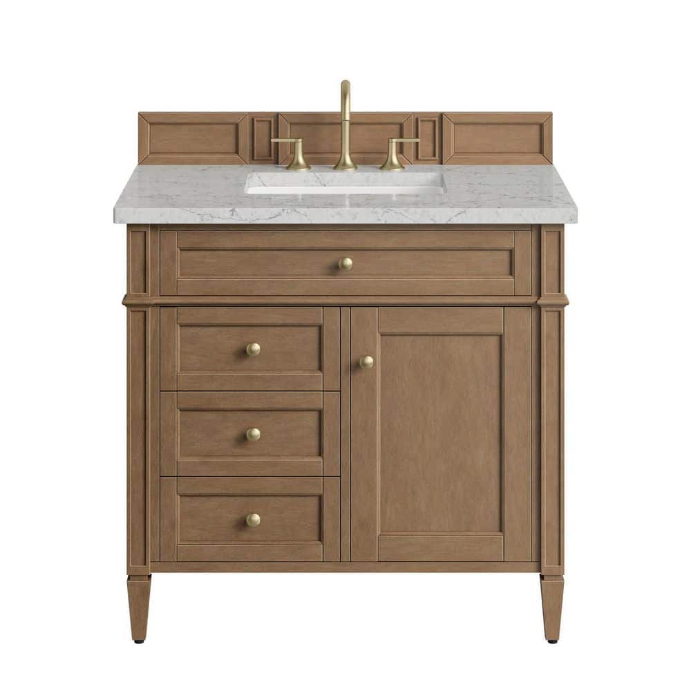Brittany 36.0 in. Single Bath Vanity in Pecan with Eternal Jasmine Pearl Silestone Low Silica Surface Top price history on PriceWatchPro