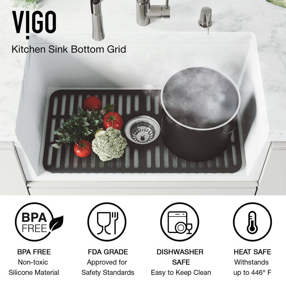 Matte Black Silicone Kitchen Sink Protective Grid