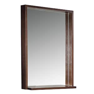 Allier 22.00 in. W x 32.00 in. H Framed Rectangular Bathroom Vanity Mirror in Wenge